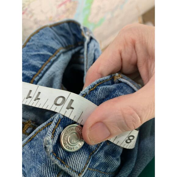 Free People We The Free Cotton Seamed Patch Design Ankle Boyfriend Jeans Size 26 - Picture 9 of 12